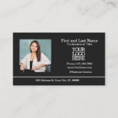 会社のロゴ |社員写真黒名刺 名刺 (正面)