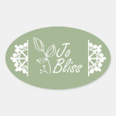 会社のロゴ、Sage Green Holidayギフトラベル 楕円形シール (正面)