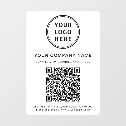 会社のロゴQRコードの作成 ウィンドウサイン (シート)