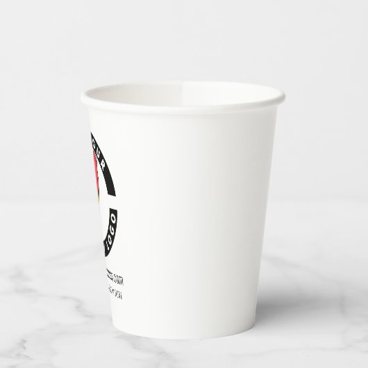 会社のロゴWebサイトのアドレスとスローガンの追加 紙コップ (左)