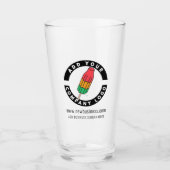 会社のロゴWebサイトのアドレスのタグラインを追加 タンブラーグラス (正面)