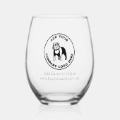 会社のロゴWebサイトの企業の追加 ステムなしワイングラス (正面)