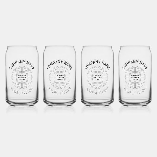 会社のロパーソナライズされたゴくもの巣のアドレス ガラス缶 (正面)