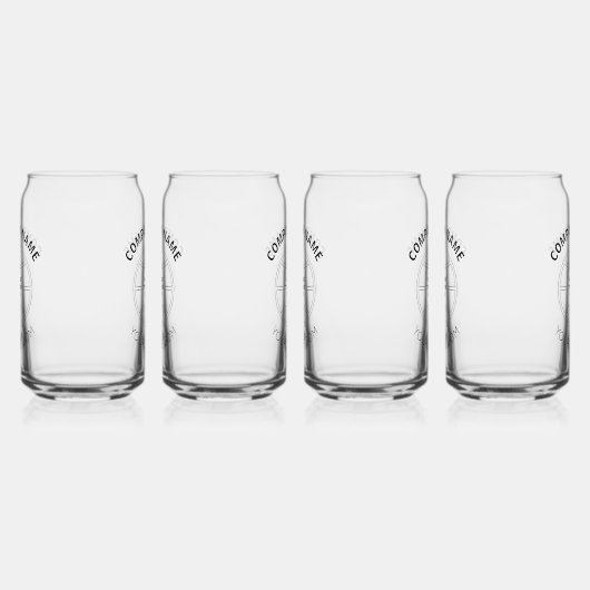 会社のロパーソナライズされたゴくもの巣のアドレス ガラス缶 (左)