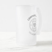 会社のロパーソナライズされたゴくもの巣のアドレス フロストグラスビールジョッキ (正面右)