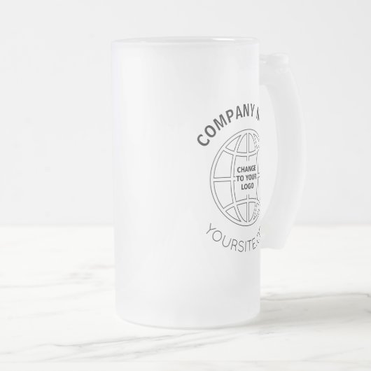会社のロパーソナライズされたゴくもの巣のアドレス フロストグラスビールジョッキ (正面右)