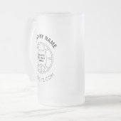 会社のロパーソナライズされたゴくもの巣のアドレス フロストグラスビールジョッキ (正面左)