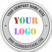 会社のロパーソナライズされたゴと文字ラウンドステッカー シール (正面)