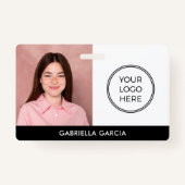 会社のロモダンゴ従業員の写真ID バッジ (正面)