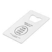 会社の企業のプロフェッショナルロゴ クレジットカード栓抜き (正面アングル)