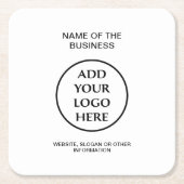 会社の企業のプロフェッショナルロゴ スクエアペーパーコースター (正面)