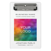 会社の企業のロゴのテキストの追加 ミニクリップボード (正面)