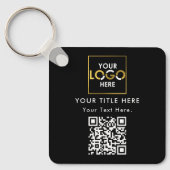 会社の企業のロゴQRコードと文字 キーホルダー (正面)