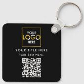 会社の企業のロゴQRコードと文字 キーホルダー (裏面)