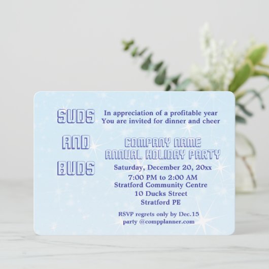 会社の休日のパーティの招待 招待状 (スタンド正面)