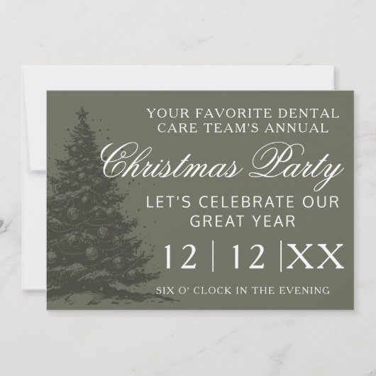 会社の休日イベント企業のクリスマスパーティー 案内状 (正面)