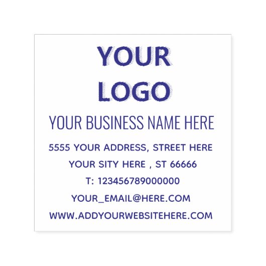 会社の会社ロゴアドレスパーソナライズされた セルフインキングスタンプ (デザイン)