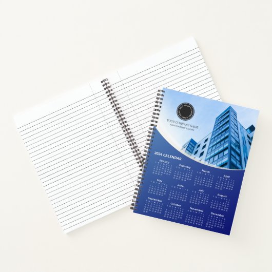 会社の写真とロゴ2024カレンダー |ノートブック ノートブック (内部)