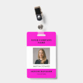 会社の写真IDバッジ バッジ (正面 （クリップ付）)