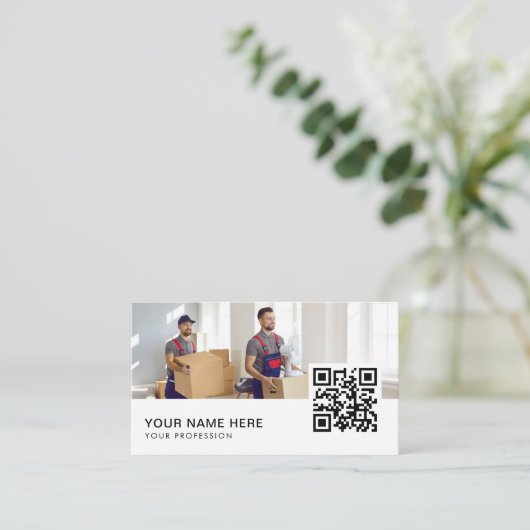 会社の名刺を移動するQRコード 名刺 (スタンド正面)