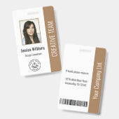 会社の基本ロゴフォトブラウン従業員ID バッジ (正面＆裏面)