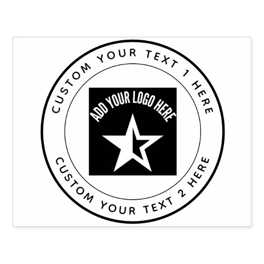 会社の大カスタム丸ロゴ ラバースタンプ (インプリント)