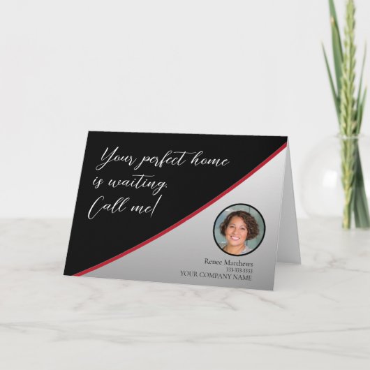 会社の実在不動産写真ビジネスノートカード カード (正面)