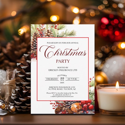 会社の年末クリスマスパーティー 招待状