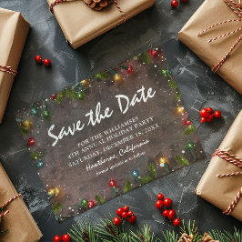 会社の年末パーティー Save the Date インビテーションポストカード