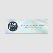 会社の従業員に対するビジネスロゴの追加 名札 (正面)