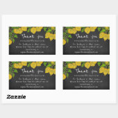 会社の情報感謝していを黒板レモン 長方形シール (シート)