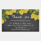 会社の情報感謝していを黒板レモン 長方形シール (正面)