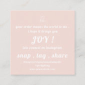 会社の感謝してい挿入カードのロゴ スクエア名刺 (裏面)