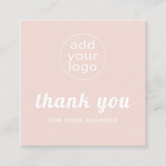 会社の感謝してい挿入カードのロゴ スクエア名刺 (正面)