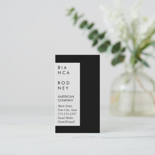会社の白黒 名刺 (スタンド正面)