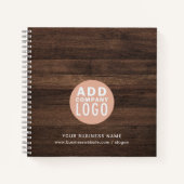 会社の社員のロゴを追加素朴 ノートブック (正面)