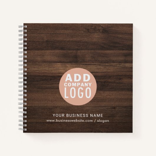 会社の社員のロゴを追加素朴 ノートブック (正面)