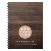 会社の社員のロゴを追加素朴 ノートブック (正面)