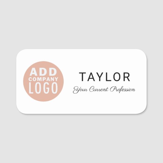 会社の社員のロゴ 名札 (正面)