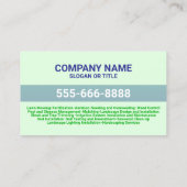 会社の芝生気にサービス | 造園ロゴ 名刺 (裏面)