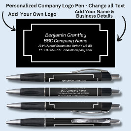 会社の詳細名、黒い背景の追加 ボールペン