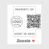 会社の資産IDプロパティQRコードのビジネスロゴ シール (シート)