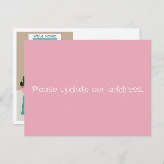 会社の追加ロゴオプション新しいアドレスのお知らせ ポストカード (正面/裏面)