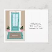 会社の追加ロゴオプション新しいアドレスのお知らせ ポストカード (裏面)