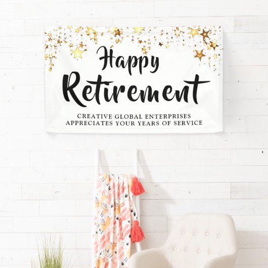 会社の退職パーティー ゴールドスターズ 横断幕 (インサイチュ)