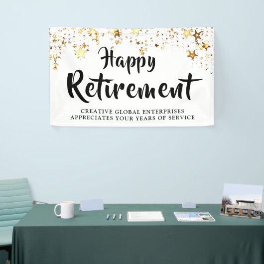 会社の退職パーティー ゴールドスターズ 横断幕 (トレードショー)