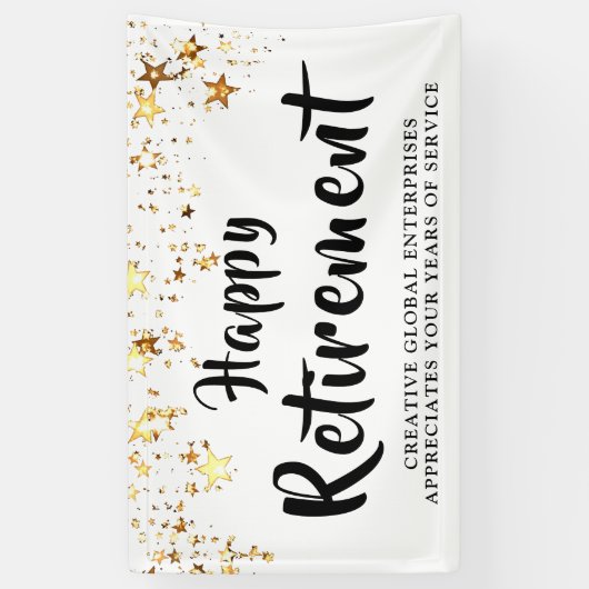 会社の退職パーティー ゴールドスターズ 横断幕 (縦)