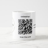 会社のQRコード特製マグカップ ジャンボコーヒーマグカップ (正面)