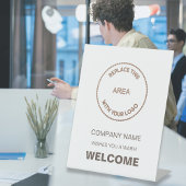 会社へようこそ、またはロゴのイベント 台座サイン