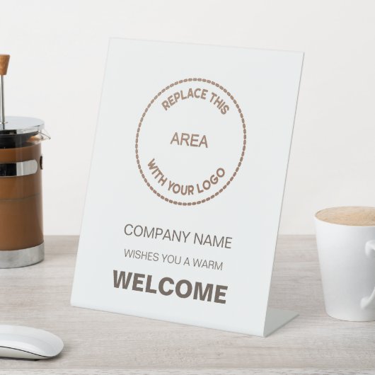 会社へようこそ、またはロゴのイベント 台座サイン (インサイチュ)